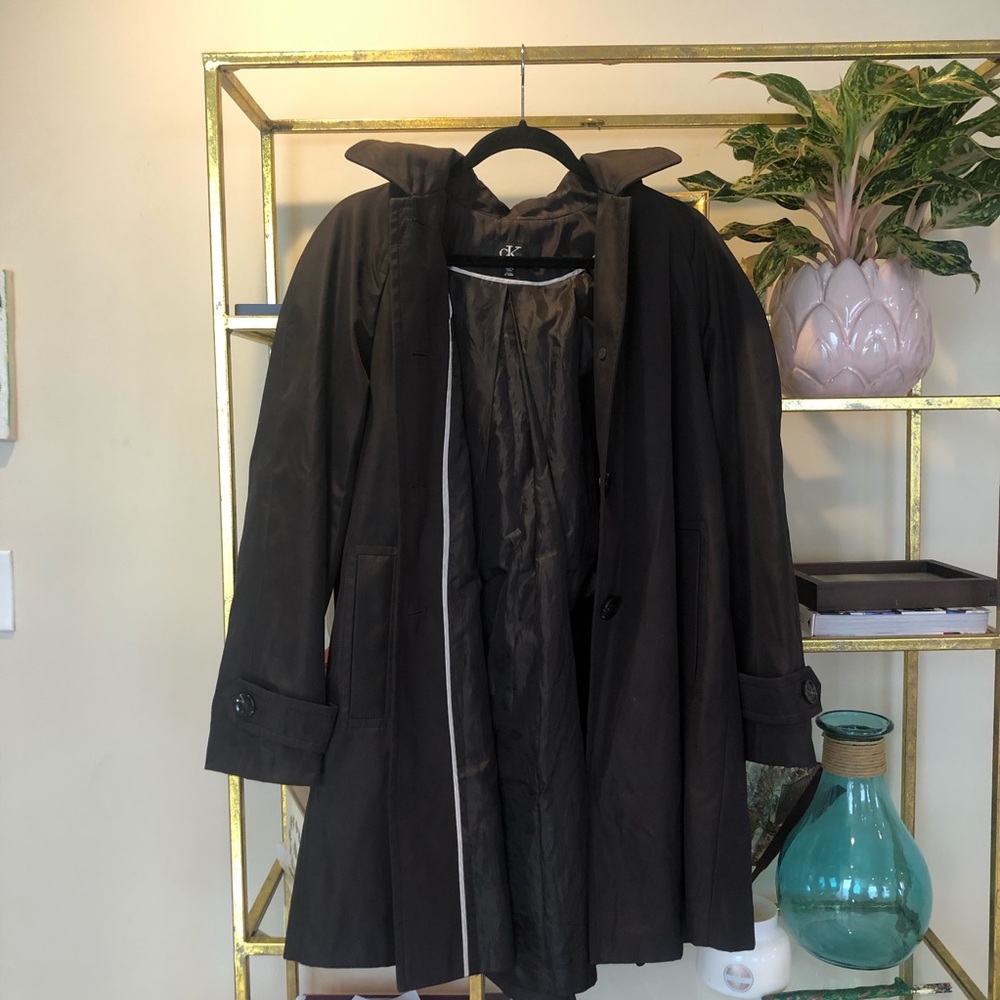 Calvin Klein Espresso Rain Coat NWOT